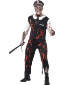 Zombie Polis, Kostym med Latex detalj  Strl M