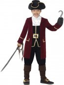 Deluxe Pirat Kapten Kostym, Barn Maskeraddrkt Strl L
