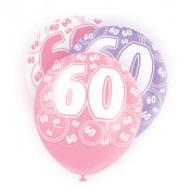 Ballonger 60 Rosa/Lila/Vit - 6st