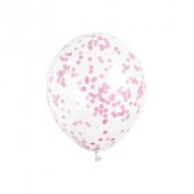 Ballonger med rosa konfetti - 6st