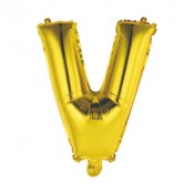 Bokstavsballong Guld V - 41cm