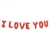 Bokstavsballonger "I LOVE YOU" rd (flyger ej) - 260x40cm