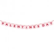 Girlang Valentines day Rosa/Rd - 150x13cm