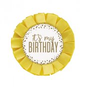 Pin/Knapp "Its My Birthday" Guld