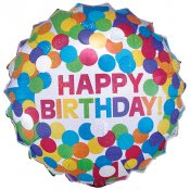 Konfetti Happy Birthday, Jumbo Folieballong - 71cm