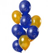 Ballonger 40 r, Bl/Guld  - 12st, 30cm