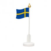 Bordsflagga i tr, Svenska flaggan - 25,5cm